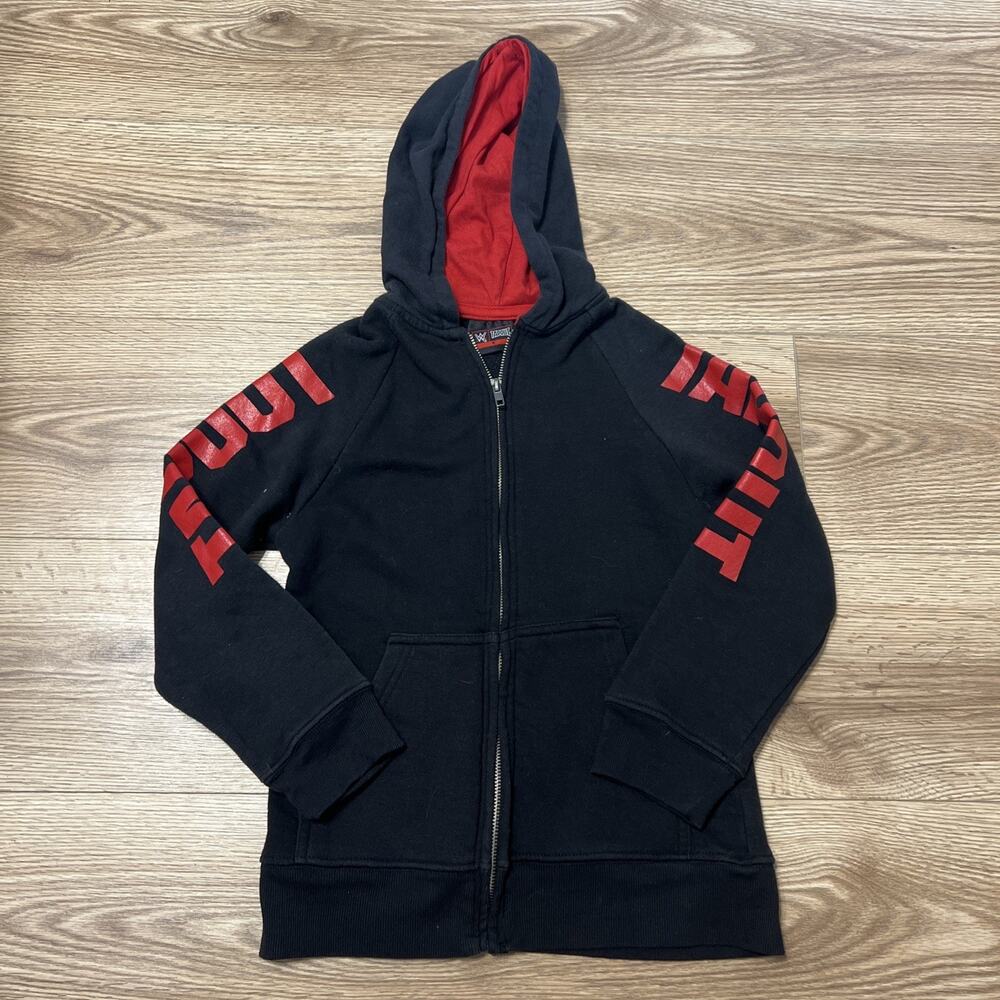Tapout Boy’s Black “Tapout” Signature Zip-Up Hoodie Jacket Size 8 (A41)